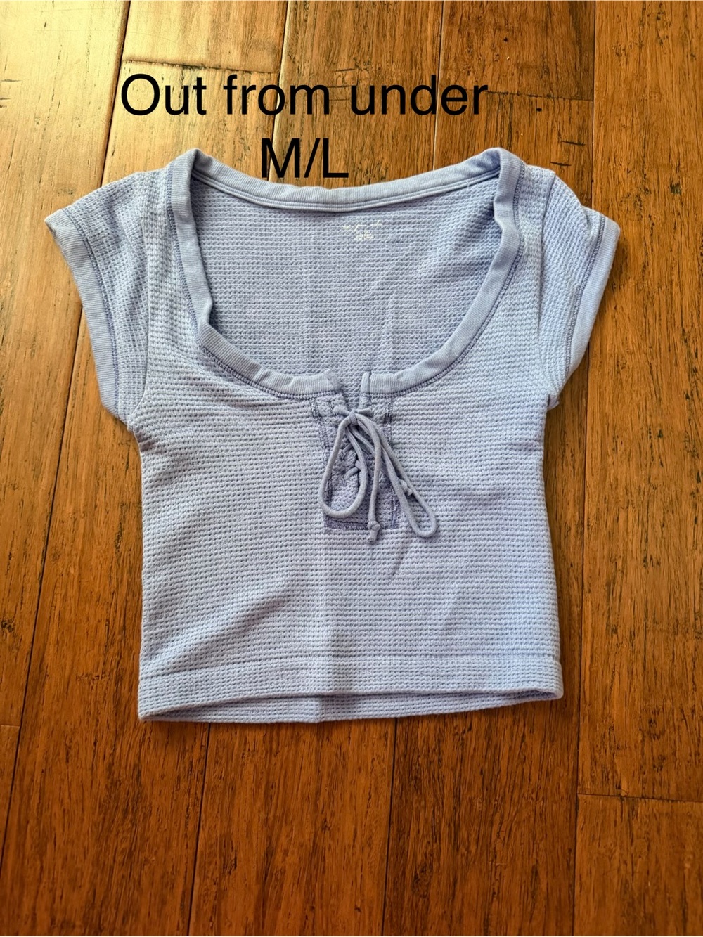 Urban Outfitters Light Lavender Tie-Front Cropped Top